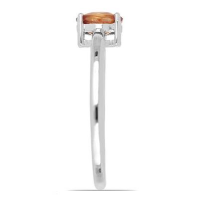 BUY NATURAL ORANGE SAPPHIRE GEMSTONE RING IN 925 SILVER